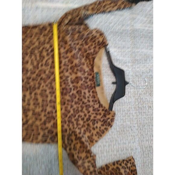 Lauren Ralph Lauren Leopard Print Sweater Dress Medium Boho Cottagecore Classic - Picture 7 of 8